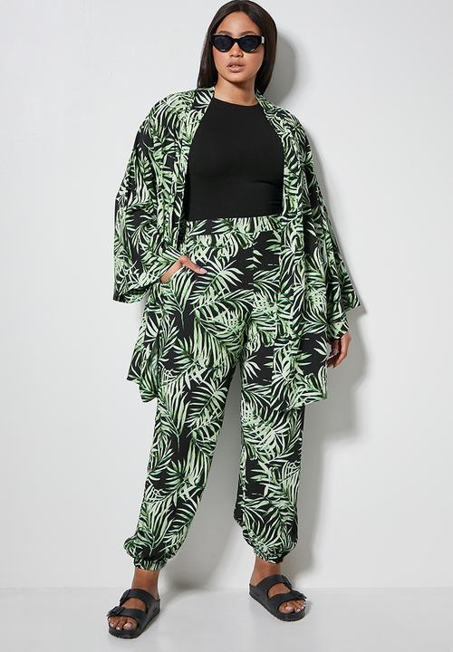Superbalist - Easy pull on pant - black & green