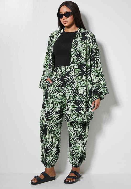 Superbalist - Midi shacket - black & green 