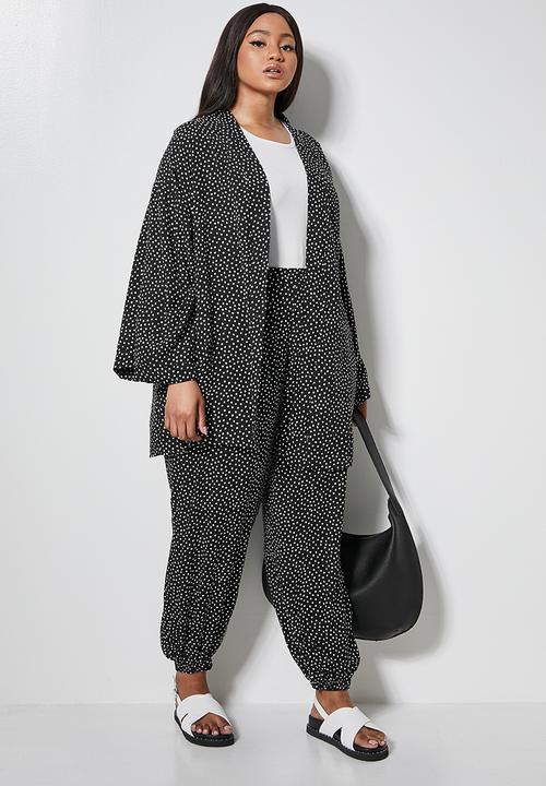 Superbalist - Midi shacket - black & white 