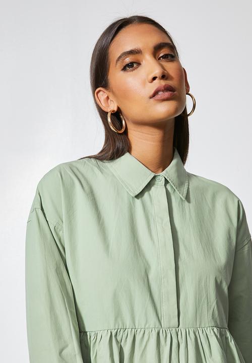 Superbalist - Empire cutline trapze shirt dress - sage