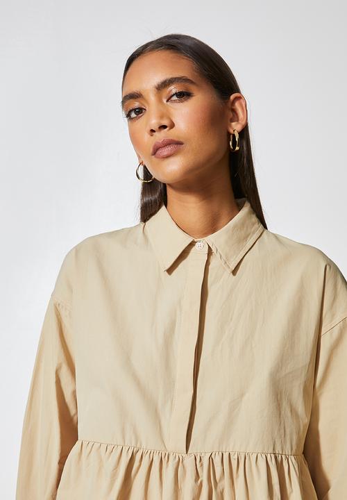 Superbalist - Empire cutline trapze shirt dress - light tan