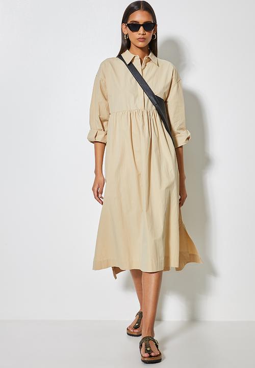 Superbalist - Empire cutline trapze shirt dress - light tan