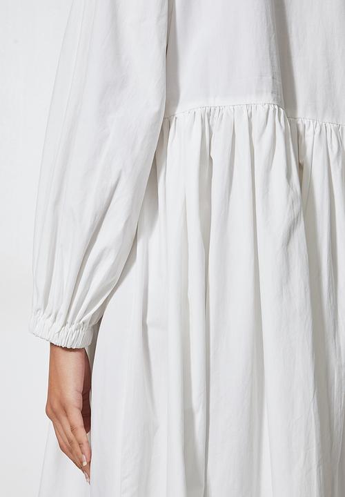 Superbalist - Collared babydoll dress - white
