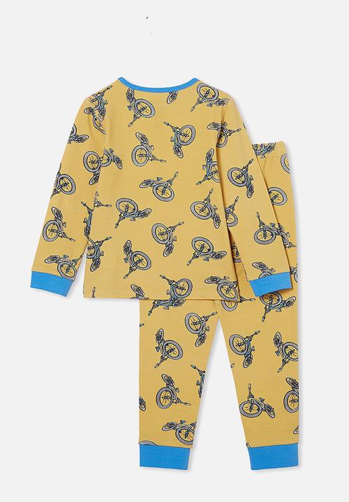 Cotton On - Orlando long sleeve pyjama set - bikes honey gold