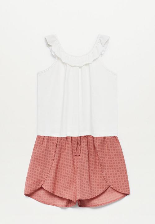 MANGO - Pyjama boho - white & pink