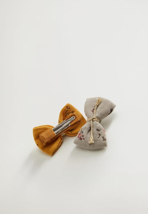 MANGO - Hairclip romance - beige & yellow 