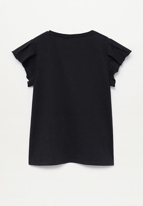 MANGO - Soft short sleeve tee - black