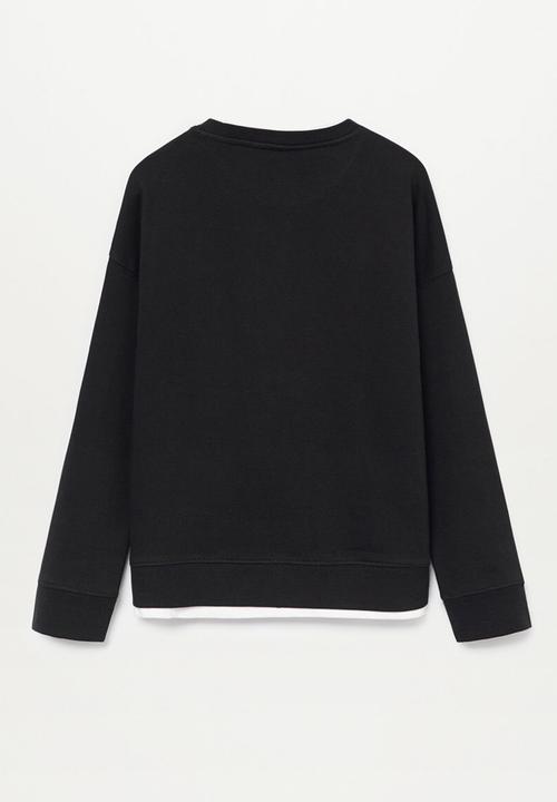 MANGO - Organic cotton sweatshirt - black