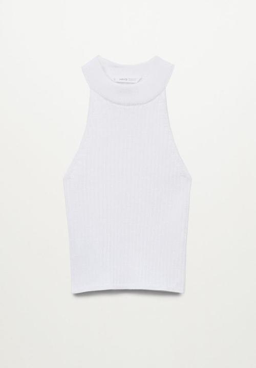 MANGO - Top ribi - white