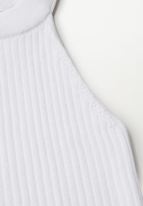 MANGO - Top ribi - white