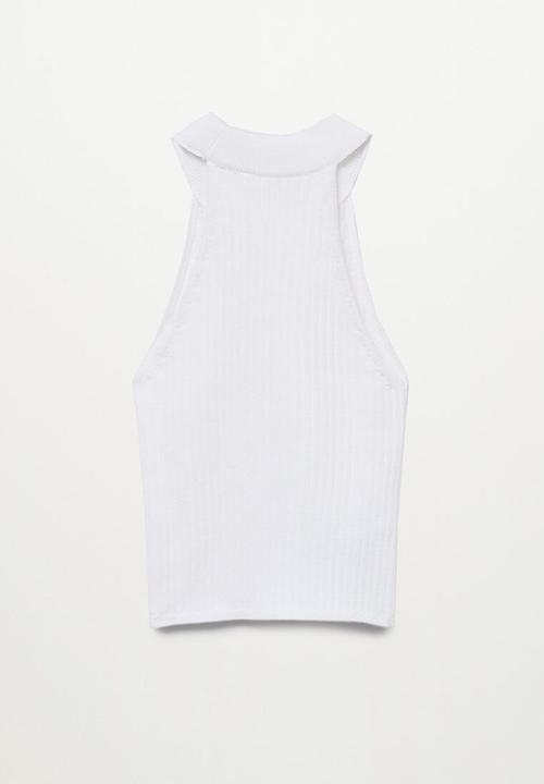 MANGO - Top ribi - white