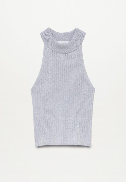 MANGO - Top ribi - grey