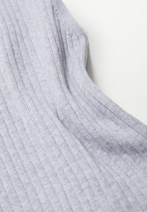 MANGO - Top ribi - grey