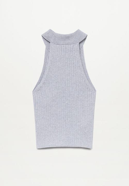 MANGO - Top ribi - grey