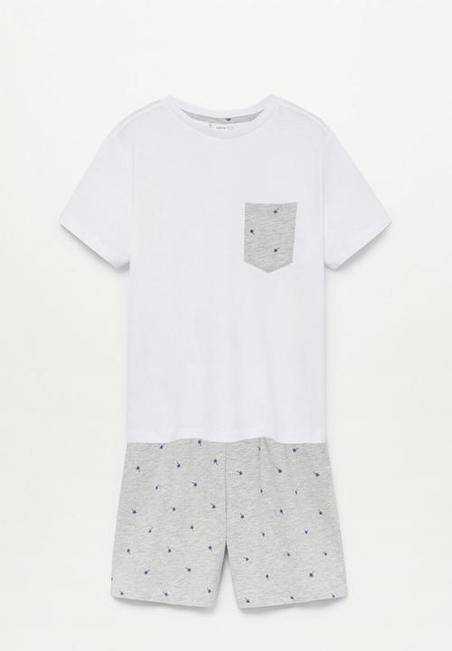 MANGO - Pijama pack rene - grey & white 
