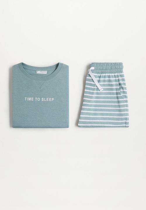 MANGO - Pijama pack time - turquoise