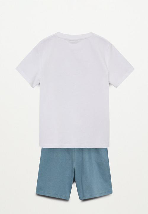 MANGO - Pijama pack laguna - white & blue 