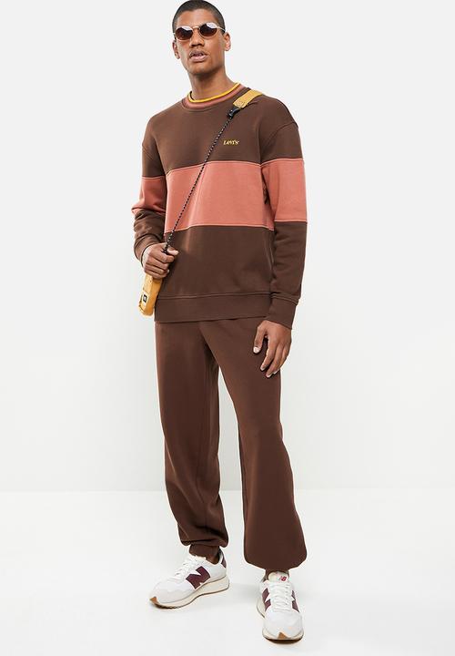 Levi’s® - Colour block tipped crew - bitter chocolate