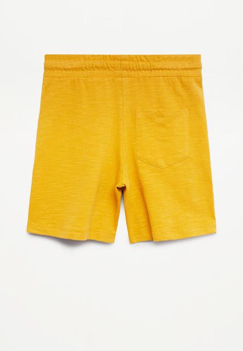 MANGO - Bermuda shorts slub 8 - yellow