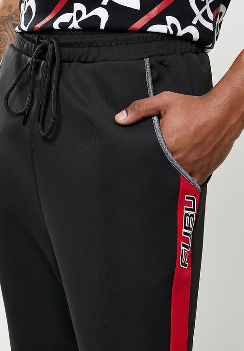FUBU - Hudson 2.0 tracksuit bottom - black & red