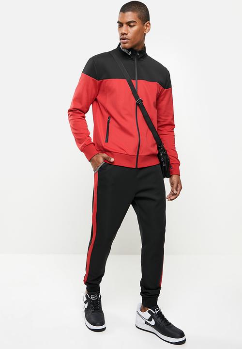FUBU - Hudson 2.0 tracksuit bottom - black & red