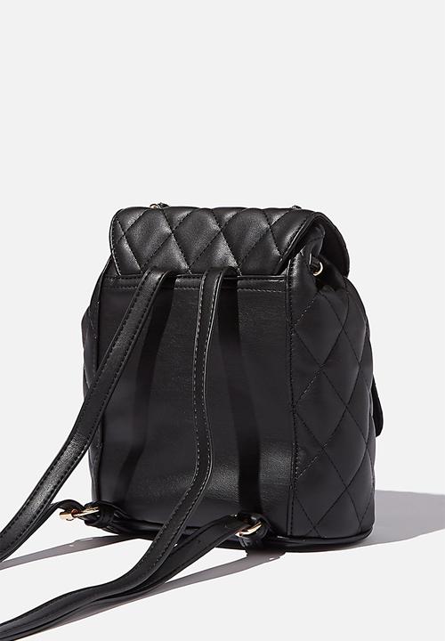 Rubi - Quilted chain backpack - black