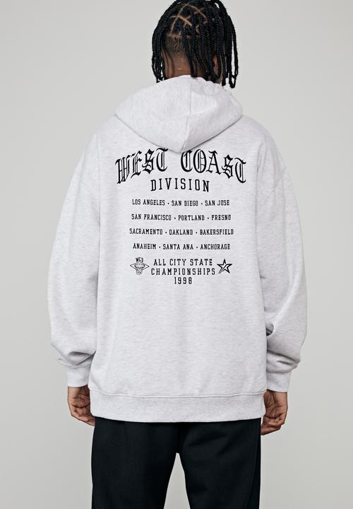 Factorie - Oversized graphic hoodie - silver marle 