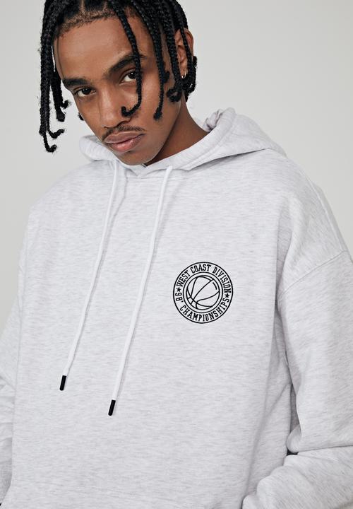 Factorie - Oversized graphic hoodie - silver marle 