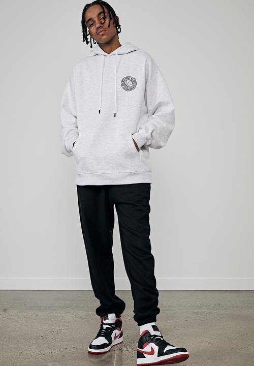 Factorie - Oversized graphic hoodie - silver marle 