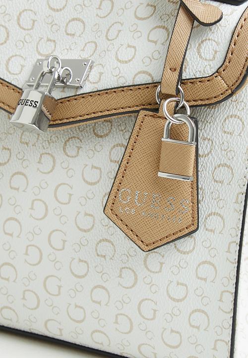GUESS - Kravitz small flap satchel - white