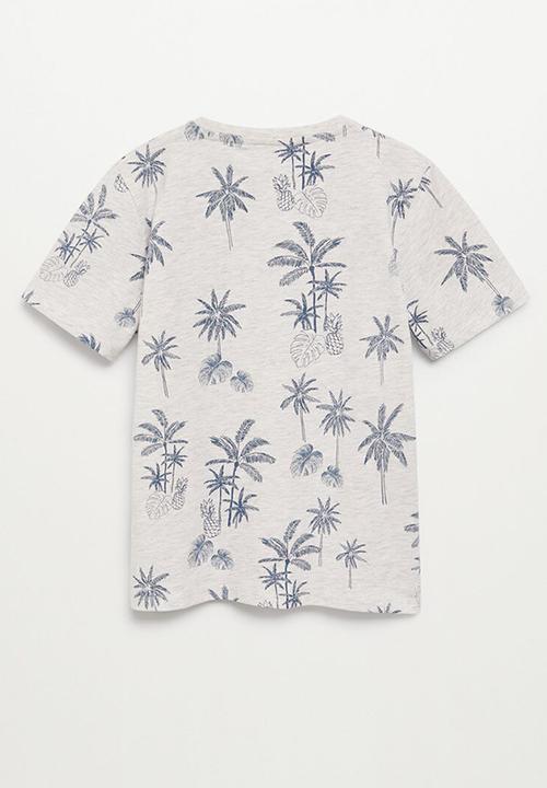 MANGO - T-shirt aloha - grey