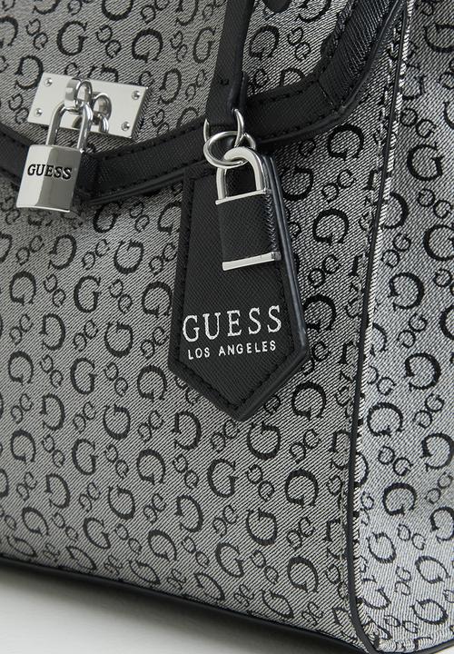 GUESS - Kravitz small flap satchel - black & grey 