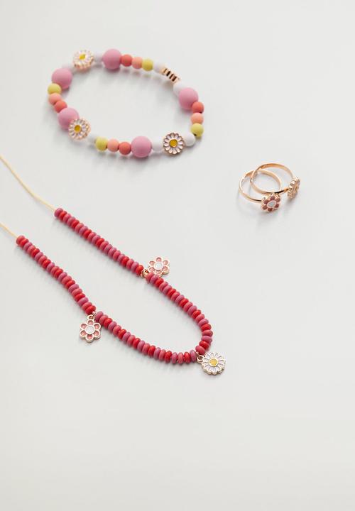MANGO - Flower bead necklace - multi