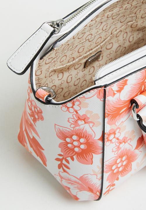 GUESS - Karlan mini satchel crossbody - pink & white 