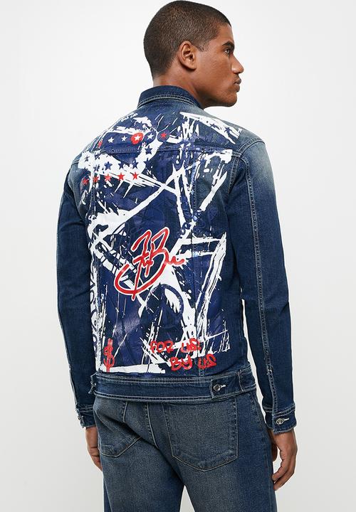 FUBU - Atlanta mens denim jacket - medium wash