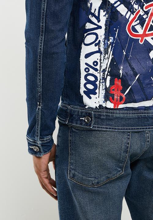 FUBU - Atlanta mens denim jacket - medium wash