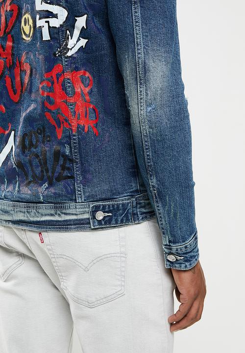 FUBU - Venice beach mens denim jacket - light wash