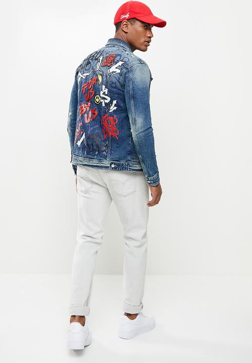 FUBU - Venice beach mens denim jacket - light wash