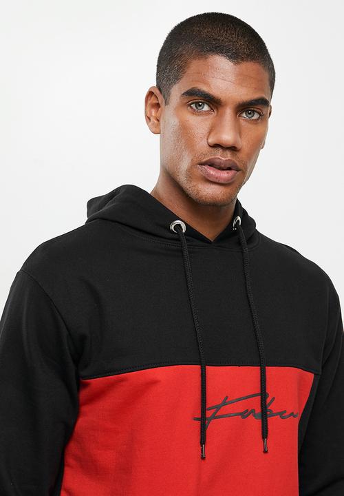 FUBU - Fubu mens hoodie - black & red