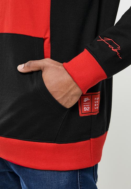 FUBU - Fubu mens hoodie - black & red