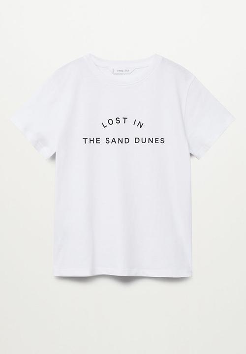 MANGO - T-shirt sand - white