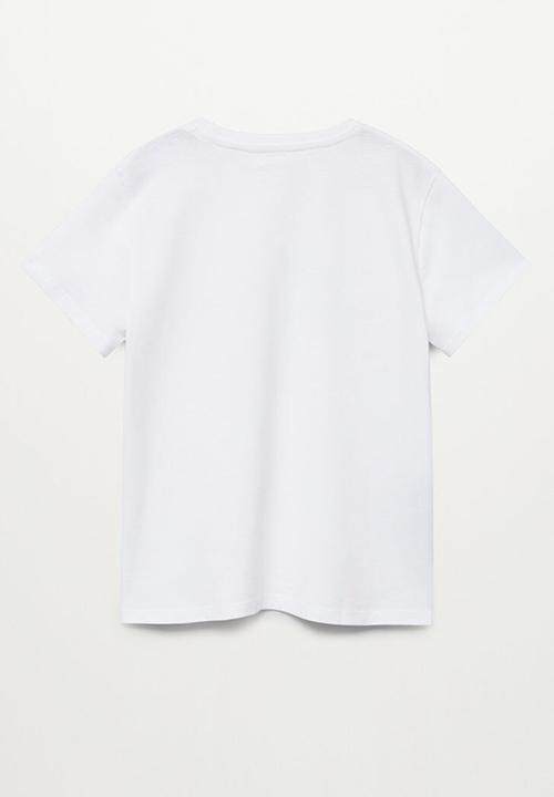 MANGO - T-shirt sand - white