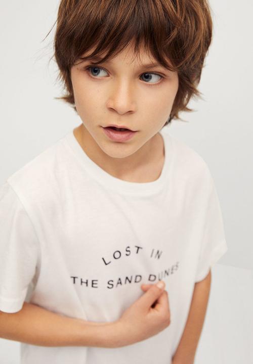 MANGO - T-shirt sand - white