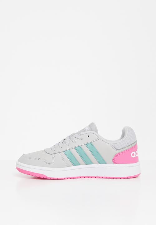 adidas Originals - Hoops 2.0 k - grey two/mint ton/screaming pink