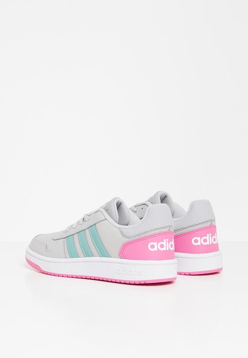 adidas Originals - Hoops 2.0 k - grey two/mint ton/screaming pink