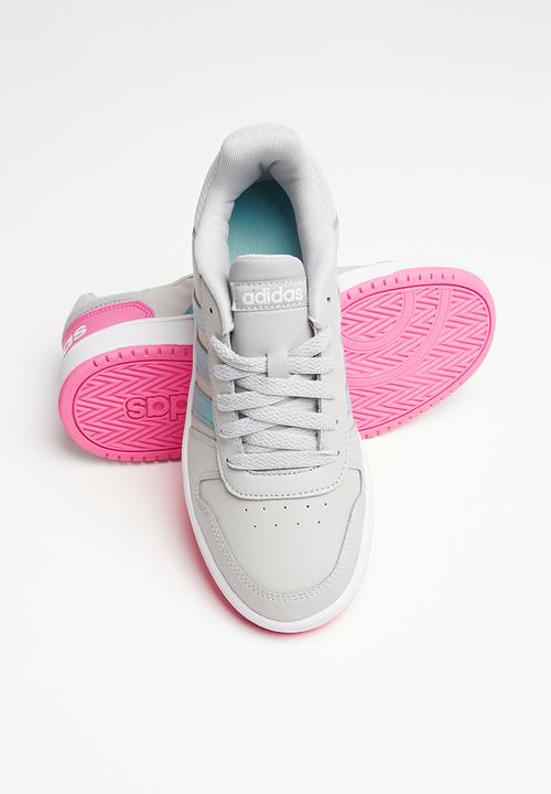 adidas Originals - Hoops 2.0 k - grey two/mint ton/screaming pink