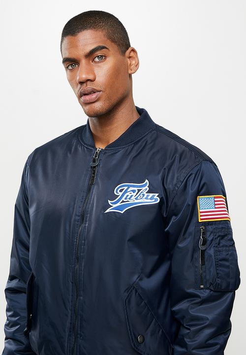 FUBU - Broadway premium bomber jacket - navy sky