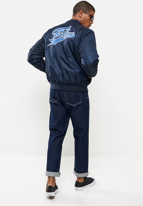 FUBU - Broadway premium bomber jacket - navy sky