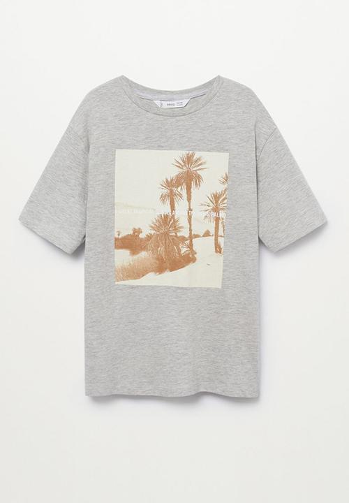 MANGO - T-shirt sunset - grey