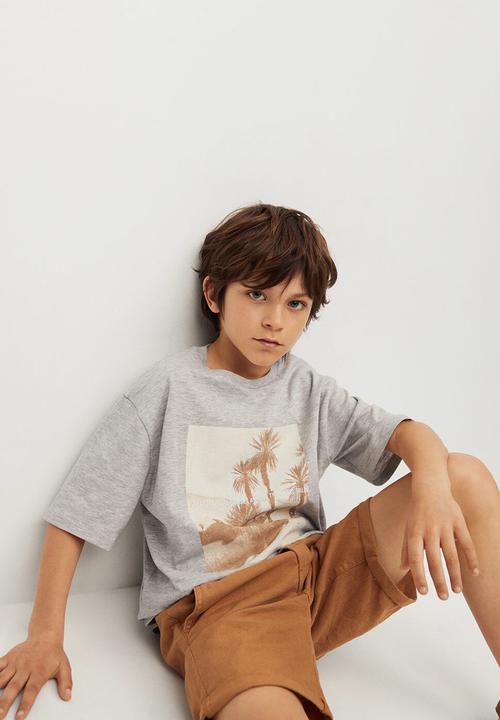 MANGO - T-shirt sunset - grey